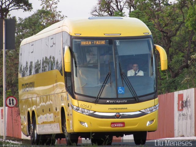 Viação Itapemirim 60643 na cidade de Brasília, Distrito Federal, Brasil, por Paulo Ricardo Rodrigues Meneses . ID da foto: 2847110.