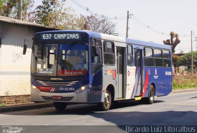 Auto Viação Ouro Verde OV-32.064 na cidade de Campinas, São Paulo, Brasil, por Ricardo Luiz. Número da foto: #2850172.