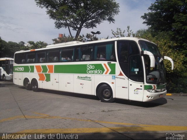 Cia. São Geraldo de Viação 14280 na cidade de São Paulo, São Paulo, Brasil, por Alexandre  Luis de Oliveira. ID da foto: 2849864.