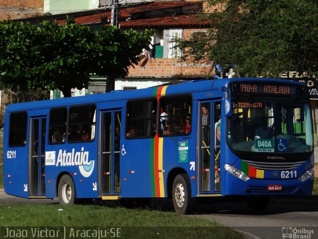 Viação Atalaia Transportes 6211 na cidade de Aracaju, Sergipe, Brasil, por João Victor. ID da foto: 2812798.