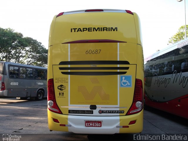 Viação Itapemirim 60687 na cidade de São Paulo, São Paulo, Brasil, por Edmilson Bandeira. Número da foto: #2852230.