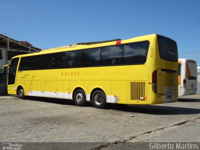 Viação Itapemirim 45501 na cidade de Guarapari, Espírito Santo, Brasil, por Gilberto Martins. ID da foto: 2857757.