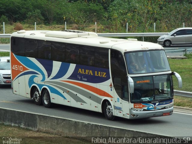 Alfa Luz Viação Transportes 4510 na cidade de Aparecida, São Paulo, Brasil, por Fabio Alcantara. Número da foto: #2864007.