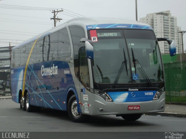 Viação Cometa 14103 na cidade de São Paulo, São Paulo, Brasil, por Luis Nunez. Número da foto: #2864525.