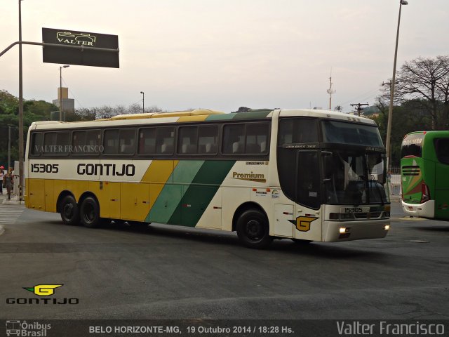 Empresa Gontijo de Transportes 15305 na cidade de Belo Horizonte, Minas Gerais, Brasil, por Valter Francisco. ID da foto: 2865386.