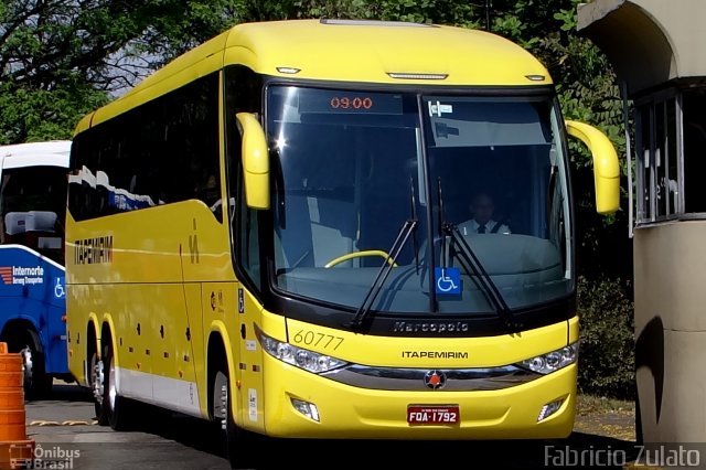 Viação Itapemirim 60777 na cidade de São Paulo, São Paulo, Brasil, por Fabricio Zulato. ID da foto: 2863997.