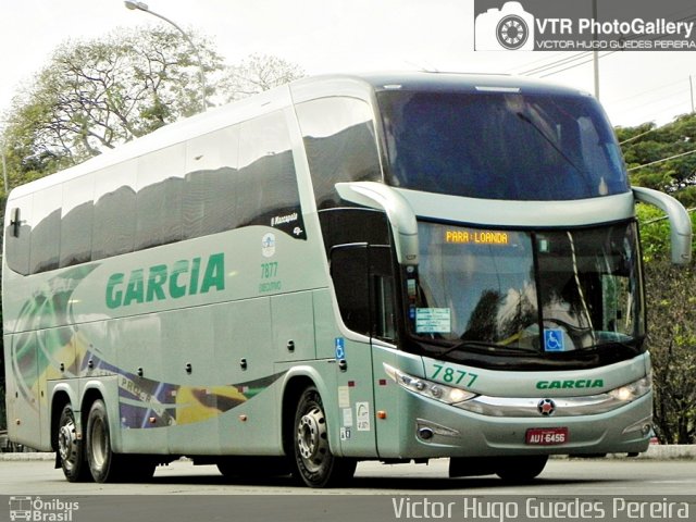 Viação Garcia 7877 na cidade de Maringá, Paraná, Brasil, por Victor Hugo Guedes Pereira. ID da foto: 2864840.