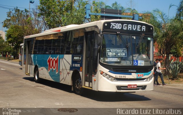 Auto Viação 1001 RJ 108.192 na cidade de Niterói, Rio de Janeiro, Brasil, por Ricardo Luiz. Número da foto: #2864617.