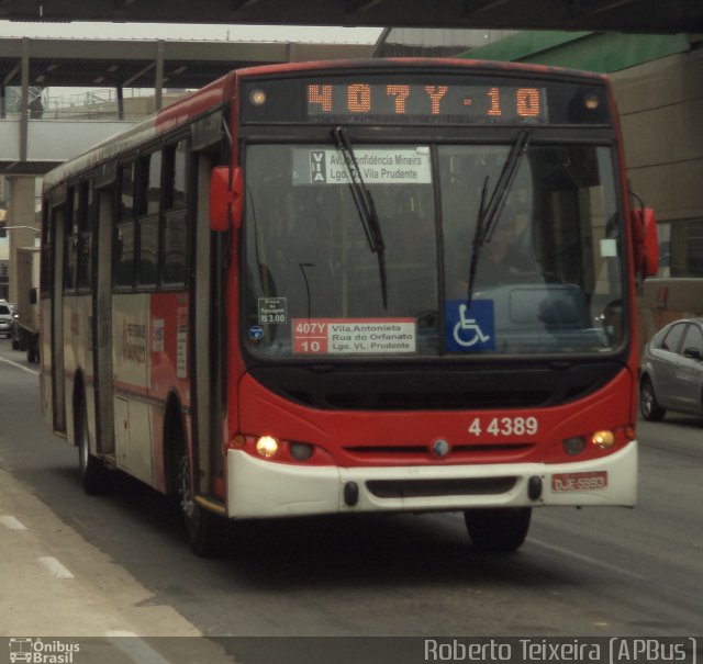 Express Transportes Urbanos Ltda 4 4389 na cidade de São Paulo, São Paulo, Brasil, por Roberto Teixeira. ID da foto: 2874324.