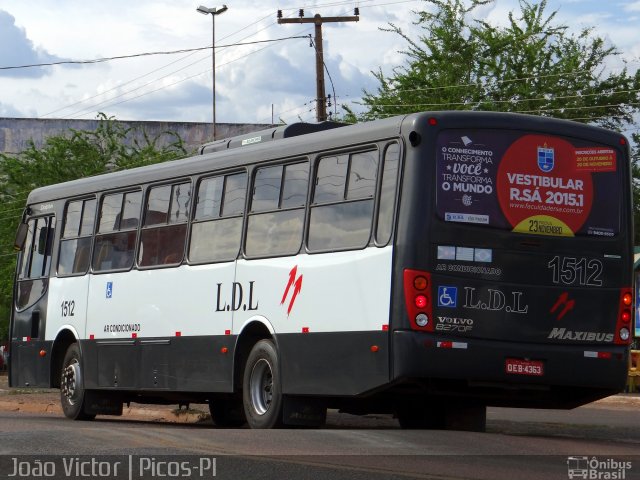 LDL Transportes e Turismo 1512 na cidade de Picos, Piauí, Brasil, por João Victor. ID da foto: 2876208.