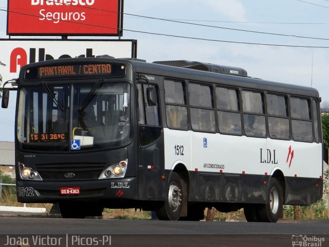 LDL Transportes e Turismo 1512 na cidade de Picos, Piauí, Brasil, por João Victor. ID da foto: 2877712.