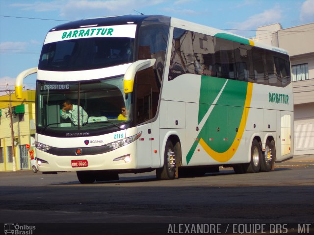 Barrattur - Transportes e Turismo 2119 na cidade de Primavera do Leste, Mato Grosso, Brasil, por Alexandre Rodrigo. ID da foto: 2816866.