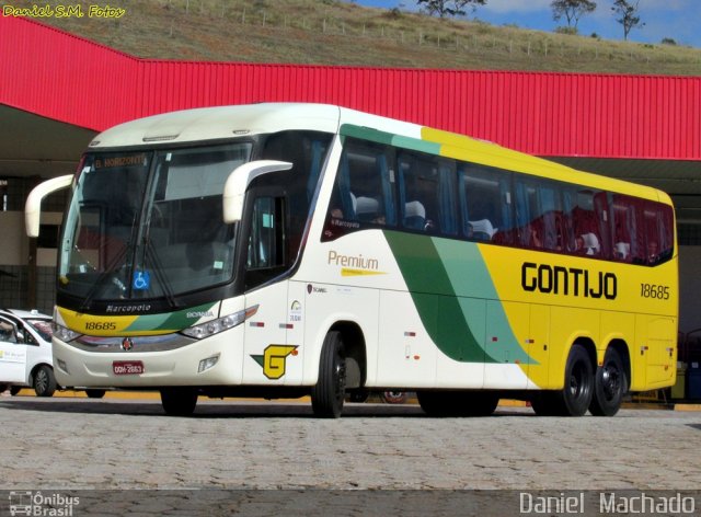 Empresa Gontijo de Transportes 18685 na cidade de João Monlevade, Minas Gerais, Brasil, por Daniel  Machado. Número da foto: #2816036.