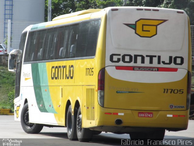 Empresa Gontijo de Transportes 11705 na cidade de Goiânia, Goiás, Brasil, por Fabrício  Francisco Pires. Número da foto: #2815912.