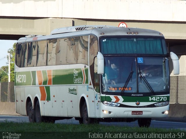 Cia. São Geraldo de Viação 14270 na cidade de Guaratinguetá, São Paulo, Brasil, por Fabio Alcantara. ID da foto: 2817693.