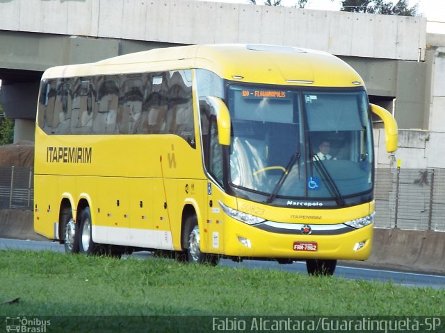 Viação Itapemirim 60823 na cidade de Guaratinguetá, São Paulo, Brasil, por Fabio Alcantara. ID da foto: 2817702.