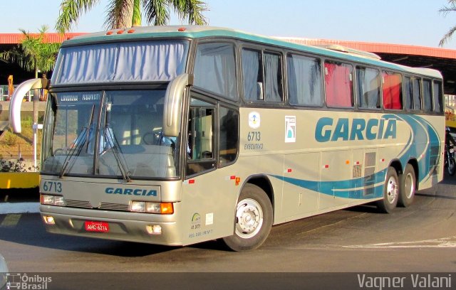 Viação Garcia 6713 na cidade de Londrina, Paraná, Brasil, por Vagner Valani. ID da foto: 2818486.