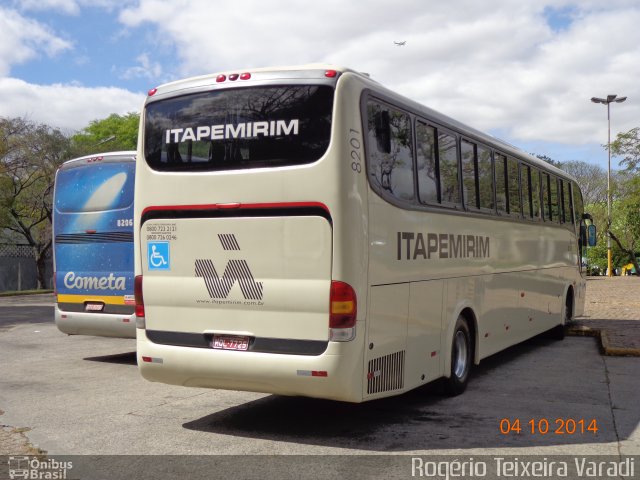 Viação Itapemirim 8201 na cidade de São Paulo, São Paulo, Brasil, por Rogério Teixeira Varadi. ID da foto: 2819186.