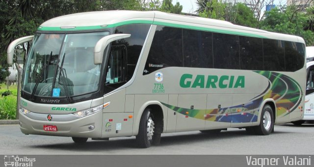 Viação Garcia 7736 na cidade de Curitiba, Paraná, Brasil, por Vagner Valani. Número da foto: #2819810.