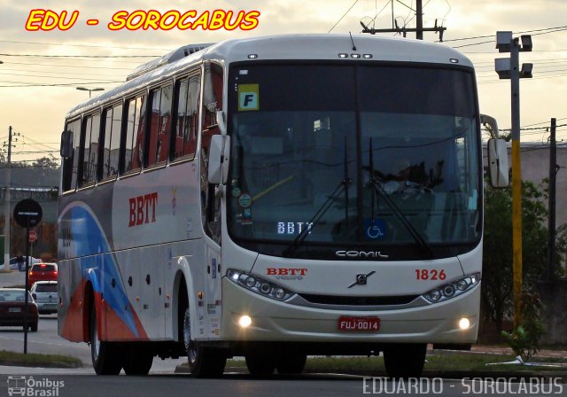 BBTT - Benfica Barueri Transporte e Turismo 1826 na cidade de Sorocaba, São Paulo, Brasil, por EDUARDO - SOROCABUS. Número da foto: #2826073.