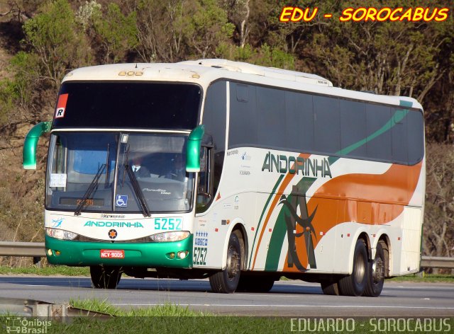 Empresa de Transportes Andorinha 5252 na cidade de Sorocaba, São Paulo, Brasil, por EDUARDO - SOROCABUS. ID da foto: 2826900.