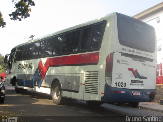 Gracimar Transporte e Turismo 1020 na cidade de Taboão da Serra, São Paulo, Brasil, por Bruno Santino. ID da foto: 2905980.