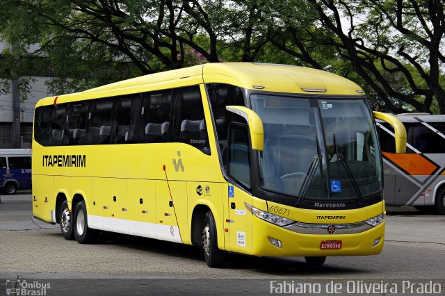 Viação Itapemirim 60671 na cidade de São Paulo, São Paulo, Brasil, por Fabiano de Oliveira Prado. ID da foto: 2907098.