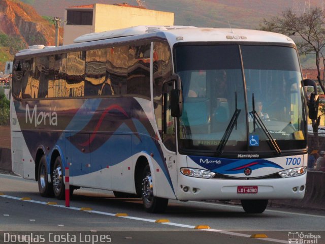 Moriá Transporte e Turismo 1700 na cidade de Aparecida, São Paulo, Brasil, por Douglas Costa Lopes. Número da foto: #2912691.