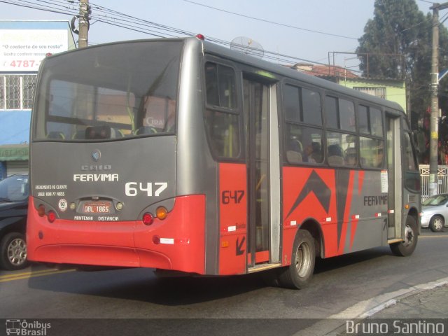 Viação Fervima 647 na cidade de Taboão da Serra, São Paulo, Brasil, por Bruno Santino. ID da foto: 2915226.