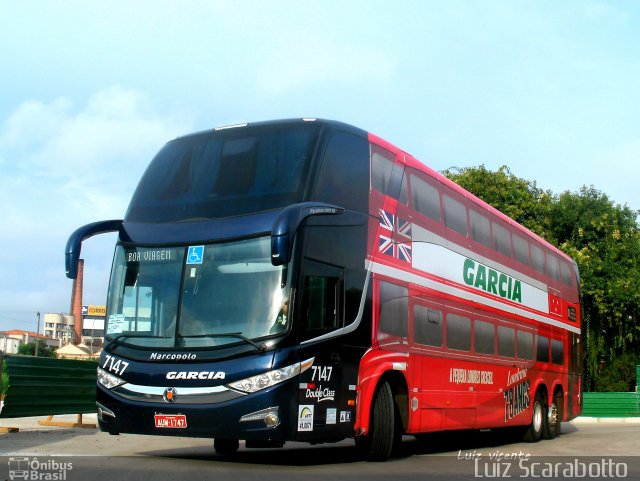 Viação Garcia 7147 na cidade de Curitiba, Paraná, Brasil, por Luiz Scarabotto . ID da foto: 2920193.