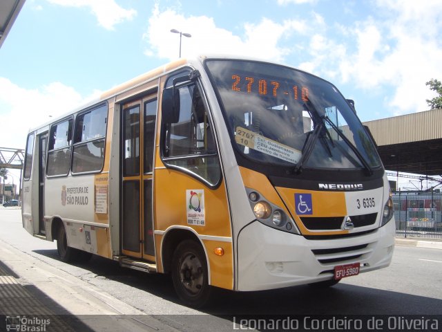 Transunião Transportes 3 6335 na cidade de São Paulo, São Paulo, Brasil, por Eduardo de Oliveira. Número da foto: #2920492.
