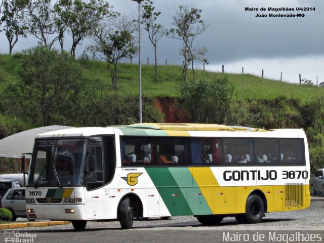 Empresa Gontijo de Transportes 3870 na cidade de João Monlevade, Minas Gerais, Brasil, por Mairo de Magalhães. ID da foto: 2922529.