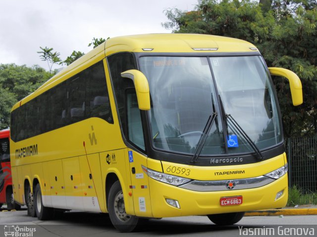 Viação Itapemirim 60593 na cidade de São Paulo, São Paulo, Brasil, por Yasmim Genova. ID da foto: 2923616.