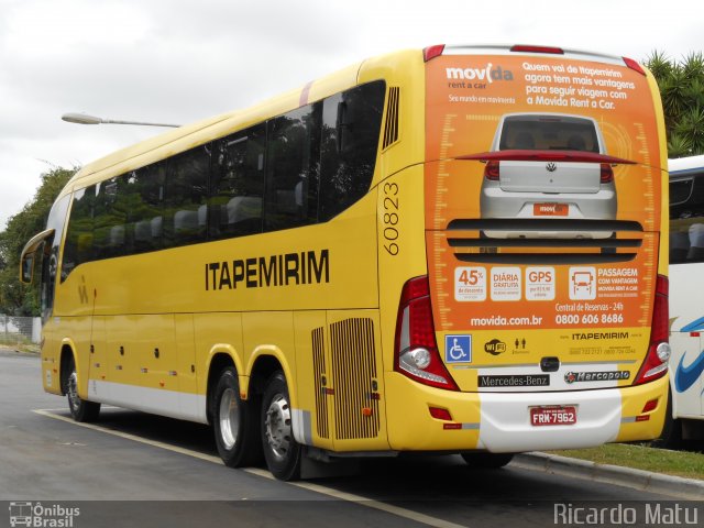 Viação Itapemirim 60823 na cidade de Curitiba, Paraná, Brasil, por Ricardo Matu. ID da foto: 2883077.