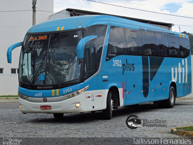 UTIL - União Transporte Interestadual de Luxo 3903 na cidade de Juiz de Fora, Minas Gerais, Brasil, por Tailisson Fernandes. ID da foto: 2883300.