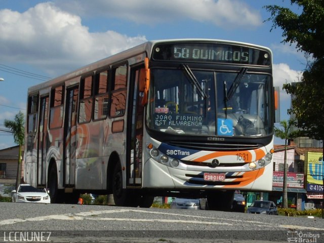 SBC Trans 1631 na cidade de São Bernardo do Campo, São Paulo, Brasil, por Luis Nunez. Número da foto: #2882391.