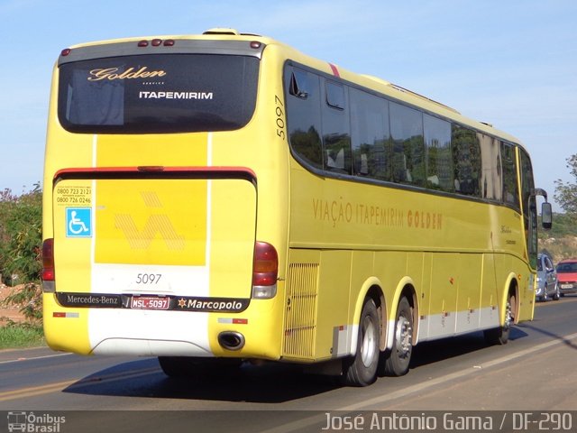 Viação Itapemirim 5097 na cidade de Gama, Distrito Federal, Brasil, por José Antônio Gama. Número da foto: #2924463.