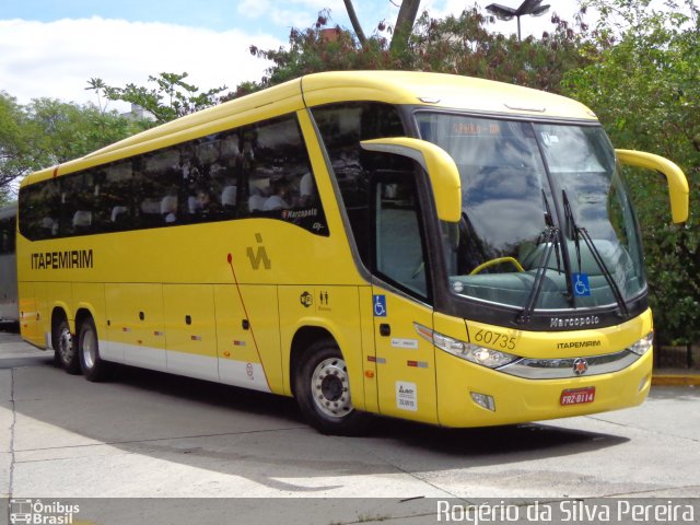 Viação Itapemirim 60735 na cidade de São Paulo, São Paulo, Brasil, por Rogério da Silva Pereira. Número da foto: #2924870.