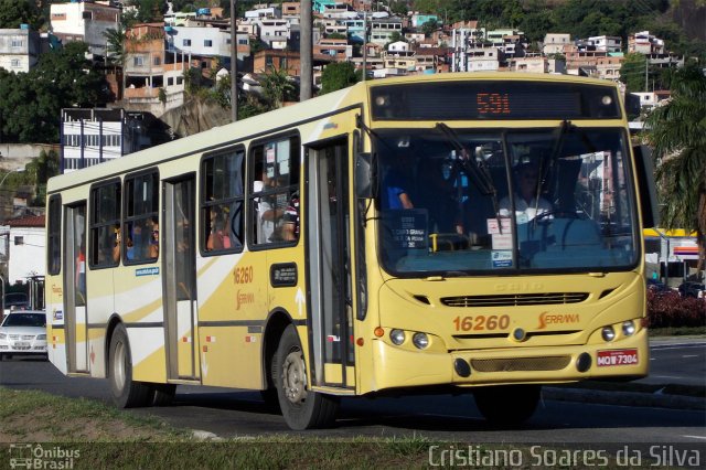 Viação Serrana 16260 na cidade de Vitória, Espírito Santo, Brasil, por Cristiano Soares da Silva. ID da foto: 2929700.