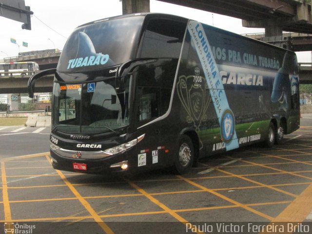 Viação Garcia 7008 na cidade de Rio de Janeiro, Rio de Janeiro, Brasil, por Paulo Victor Ferreira Brito. ID da foto: 2933651.