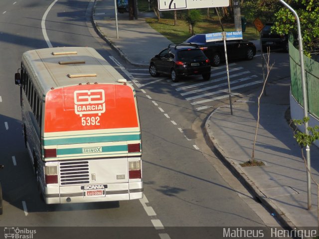 Viação Garcia 5392 na cidade de São Paulo, São Paulo, Brasil, por Matheus Henrique. Número da foto: #2931297.