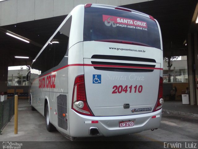 Viação Santa Cruz 204110 na cidade de Ribeirão Preto, São Paulo, Brasil, por Erwin  Luiz. Número da foto: #2937105.