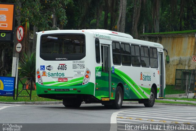 Viação Piracicabana Santos 4405 na cidade de Santos, São Paulo, Brasil, por Ricardo Luiz. Número da foto: #2940165.