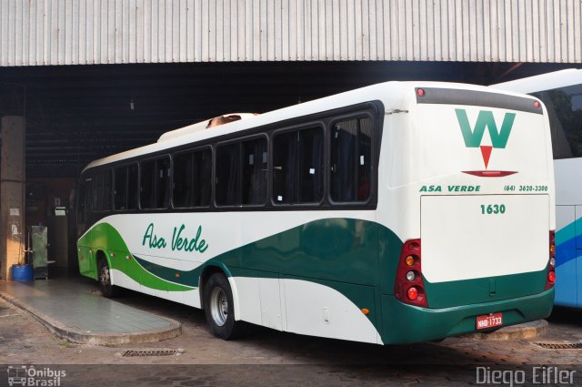 Viação Asa Verde 1630 na cidade de Iporá, Goiás, Brasil, por Diego Eifler. Número da foto: #2884656.
