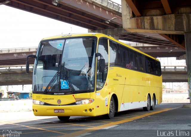 Viação Itapemirim 5551 na cidade de Rio de Janeiro, Rio de Janeiro, Brasil, por Lucas Lima. ID da foto: 2884840.