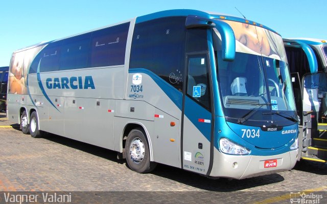 Viação Garcia 7034 na cidade de Londrina, Paraná, Brasil, por Vagner Valani. ID da foto: 2884868.