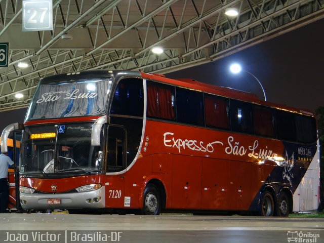Expresso São Luiz 7120 na cidade de Brasília, Distrito Federal, Brasil, por João Victor. Número da foto: #2888346.