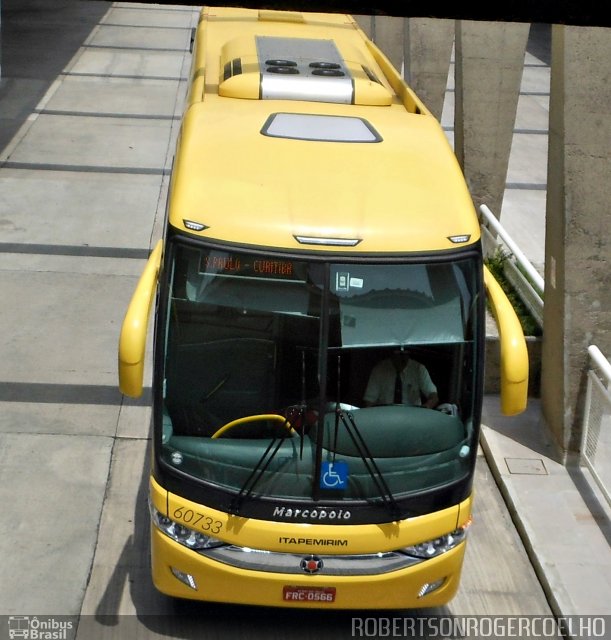 Viação Itapemirim 60733 na cidade de Curitiba, Paraná, Brasil, por Roger Coelho. Número da foto: #2886291.