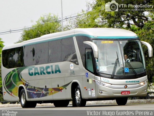 Viação Garcia 7236 na cidade de Maringá, Paraná, Brasil, por Victor Hugo Guedes Pereira. ID da foto: 2887687.