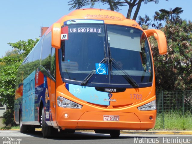 Viação Piracicabana 1702 na cidade de São Paulo, São Paulo, Brasil, por Matheus Henrique. Número da foto: #2889151.
